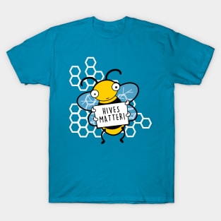 Funny Cute Honey Bee Protest Funny BLM Parody Meme Cartoon T-Shirt